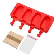 Silicone Ice Cream Molds, Ice Pops Molds for Ice Cube Making, Red