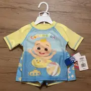 Infant 12 Month Cocomelon Rash Guard And Swim Trunks NWT UPF 50+