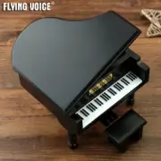 Wood Piano Music Box Wind Up 50 Tunes Option Jewel Case Party Present Gift Black