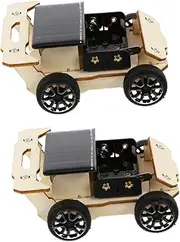 PERSELOSO 2sets Solar Car Toys for Boys and Girls Educational Assemble Playthings Engaging Stem Kits for Toddlers Parent-boy Girl Interaction Lightweight Easy to Store