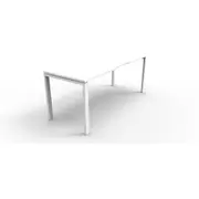 RAPIDLINE RAPID INFINITY PROFILE LEG WORKSTATION Single Sided No Screen 1 Person W1800 x D700 x H730mm Natural White with Scalloped Edge