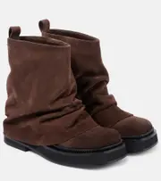 [The Attico] The Attico Mini Robin suede ankle boots AU 9 brown