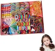 Colorful Hair Accessories Set for Girls & Women - Scrunchies, Clips, & Bands - Cute & Soft Ponytail Holders - Elastic Hairbands Kit