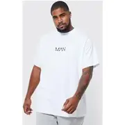 Mens White Plus Original Man Print T-shirt