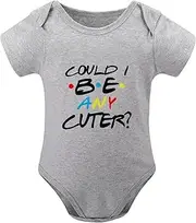 [WOOYONGING] Could I Be Any Cuter Newborn Boys Clothes Short Sleeve Unisex Newborn Outfit White Girl Onesie
