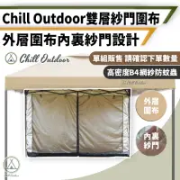 在飛比找momo購物網優惠-【Chill Outdoor】雙層款 圍布+紗門 速開客廳帳