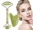 Jade Roller and Gua Sha Set Beauty Facial Roller Natural Face Neck Massager Tool