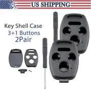 2 For 2006 - 2012 Honda Civic Accord Remote Key Fob Shell Case + Screw Driver