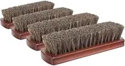 GAROZATION 4pcs Horsehair Shoe Brush Professional Polishing Brushes for Cleaning Shoes Boots Car Seats Sofas High Gloss Finish Versatile
