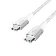 Belkin BoostCharge 1m 240W Braided USB-C to USB-C Cable (White)