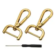 Detachable Snap Hook, 1 Inch Swivel Clasp for Purse (2 Pack, Dark Gold)