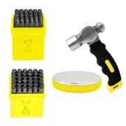 76Pcs Metal Stamping Kit, 1/4"(6mm) Font Uppercase And1/8"(3mm) Lowercase Let...