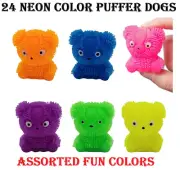 24 Pack - Neon Color Mini Dog Puffer Balls (2") Duck Stress Relief Fun