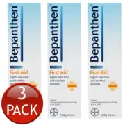 3 x Bepanthen First Aid Cream Soothing Antiseptics Ointment Wound Care Tube 100G