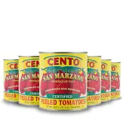 Certified San Marzano Whole Peeled Tomatoes, 28 Oz (Pack of 6), Canned Plum Toma