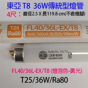 東亞 T8 36W 4尺 傳統燈管 (4.7折)