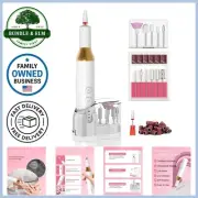 Electric Nail Drill Cordless Rechargeable Portable Manicure Kit for Professio...