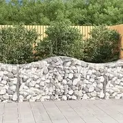Arched Gabion Basket 200x50x80/100 cm Galvanised Iron,Pots & Planters 22KG-153394