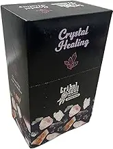 Tribal Soul Spiritual Incense Sticks Gift Box with Ceramic Holder for 12 Packs (Crystal Healing), Brown