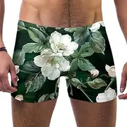 [FNETJXF] Mens Swim Briefs, Men's Swimwear, Pastorable Flower White Floral Vintage