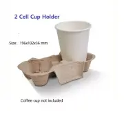 Disposable Coffee Cup Holder 2 Cell Drinks Tray Takeaway Travel Bulk