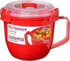 Sistema Microwave Small Soup Mug Microwave Food Container 565 ml BPA-Free Re