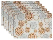 Rectangular Washable PVC Table Placemat Set, Set of 6 (Size 46X30 cm)