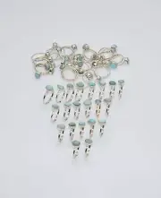 WHOLESALE 51PC 925 SOLID STERLING SILVER BLUE LARIMAR RING LOT k543