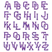 Iron on Letter Patches, 52Pcs Letters A-Z, Purple 2inch Height