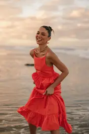 [PUP3] Blakely Maxi Dress - Orange S Orange