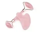 Rose Quartz Face Roller & Gua Sha Beauty Massage Kit Set