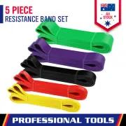 5-Piece Pull Up Resistance Yoga Bands Loop Exercise Fitness Workout Band Gym