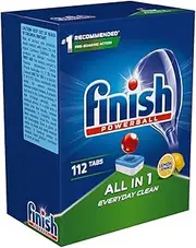 112pc Finish All In 1 Everyday Clean Lemon Sparkle Dishwashing Tablets 1.79kg