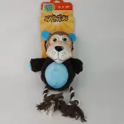 Happy Tails Dog Toy Plush Lion Rope Toy Safari Adventure Puppy Pull Squeaky