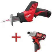 Milwaukee Hackzall Reciprocating Saw Kit 12V Li-Ion Cordless + Hex Impact Driver