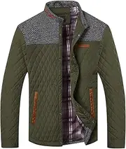 [HOOD CREW] Men’s Quilted Down Jacket Autumn Winter Coat Lightweight Business Causal Shirt Jacket
