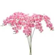 6Pcs 41" 9 Heads Artificial Orchid Stems Faux Phalaenopsis, Pink