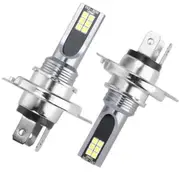 High Low Beam Cool White 6500K Headlight Globes 2x 14000LM Car H4 LED Lamp