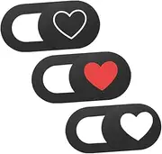 Angoily 3pcs Camera Privacy Cover Button Kickstand Video Data Clip Webcam Cover Slide Red Frame Insoles Belt Slider Front Case Outlets Electrical Reflector Boxes Black
