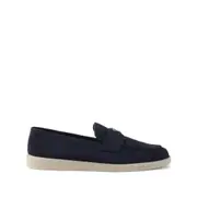 [Prada] Prada Triangle-logo Suede Loafers 8 US BLUE