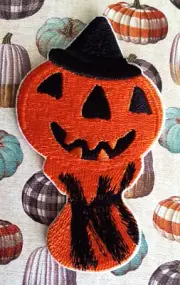 Halloween Classic Pumpkin Blow Mold embroidered PATCH Vintage style iron on