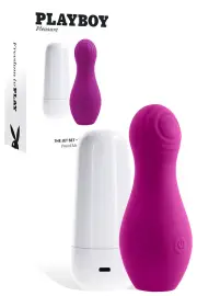 Playboy The Jet Set 4" Tapping Clitoral Stimulator with Self Charging Travel Case