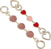 2pcs Purse Extender Chain, Exquisite Heart Pattern Bag Extender Chain Metal Purse Strap Extender Purse Chain Strap