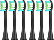 2/4/6PCS Soft Replacement Heads, Compatible For Oclean X/X PRO/ Z1/ F1 Blue Brush Heads Toothbrush Vacuum Bristle Nozzles(6PCSBlack)