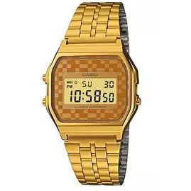 CASIO WATCH 金色 復古風潮的方形經典電子中性錶 原廠型號：A159WGEA-9ADF(神梭鐘錶)
