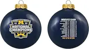 Tree Trophy NCAA Michigan 2023 College Football National Champions Ornament -3 1/4" Glass Ball Tree Ornament-2 Sides-Blue