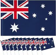 Bigqin Australian Flags Set 1PC Large Aussie Flag 90x145cm and 10PCS Mini Handheld Australian National Flag 14x21cm, Polyester Flags for Parades Party Decorations World Cup Olympics etc