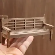 Dollhouse Miniature Furniture 1/12 Wooden Retro Sofa Park Bench Accessories