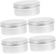 Cosmetic Container Aluminum Can 5pcs Round Cases Mini Box for Travel DIY Candles