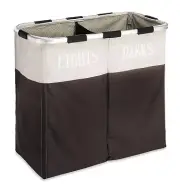 Whitmor Easycare Double Laundry Hamper - Lights and Darks Separator - Espress...